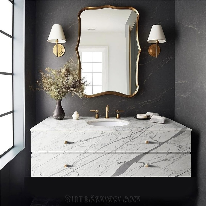 White Natural Stone Statuario Marble Slabs