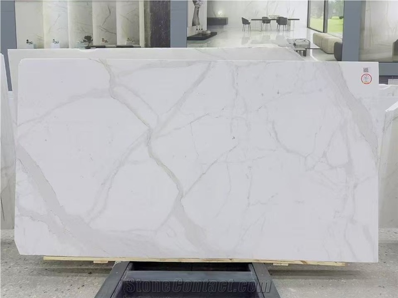 Calacatta White Pearl Marble Slab Wall Tiles