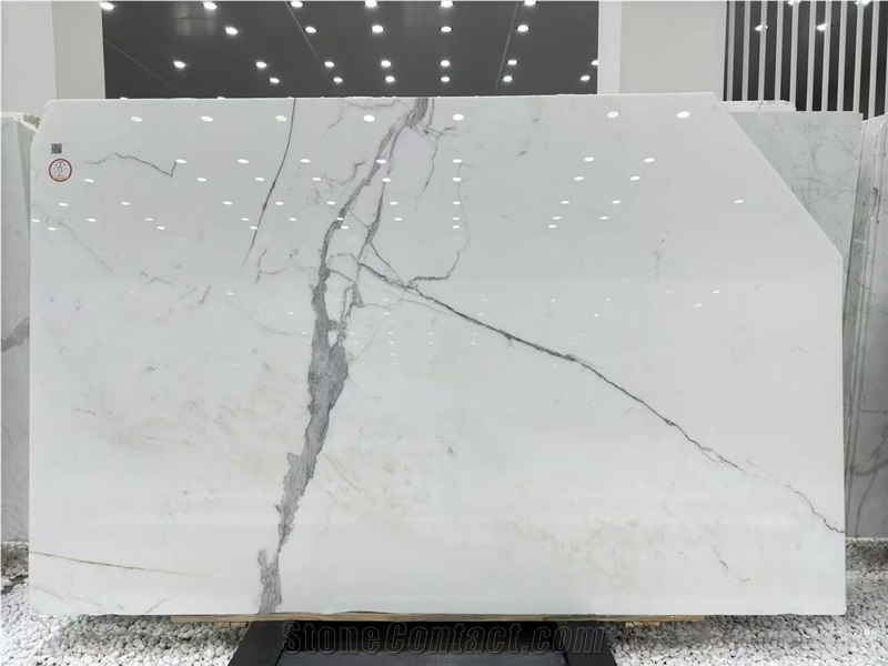 Calacatta White Pearl Marble Slab Wall Tiles