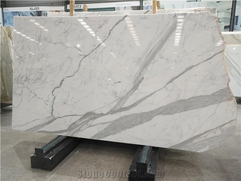 Calacatta White Pearl Marble Slab Wall Tiles