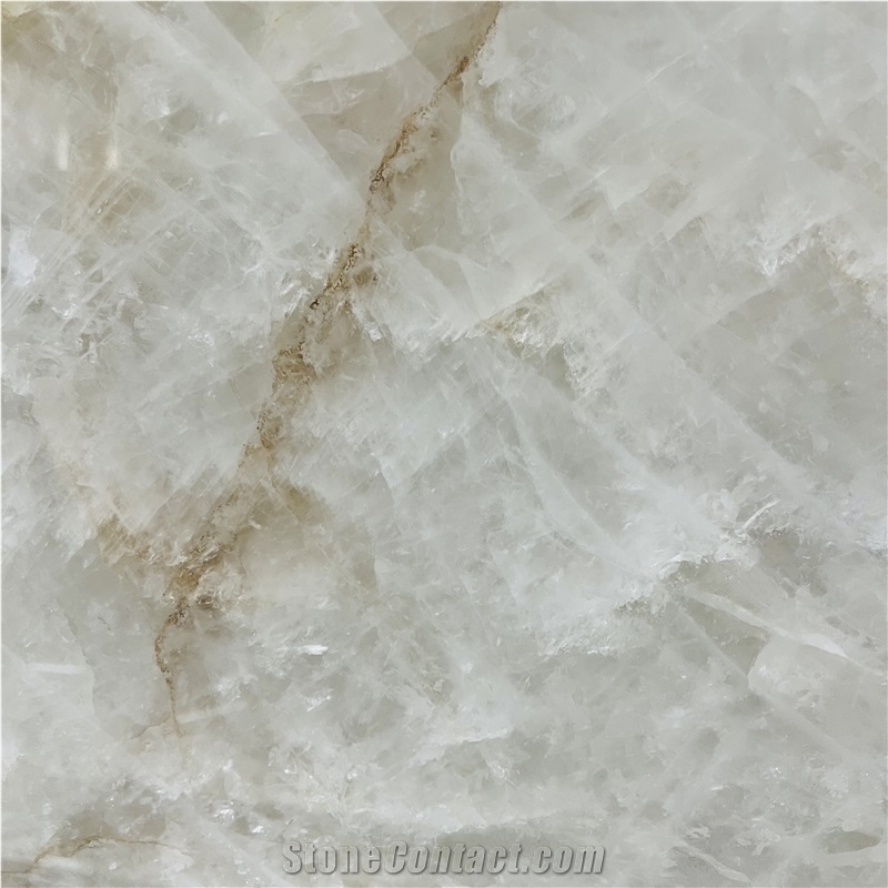 Polished Cristallo Gold Quartzite Slab And Tiles