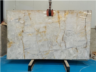 Polished Cristallo Gold Quartzite Slab And Tiles