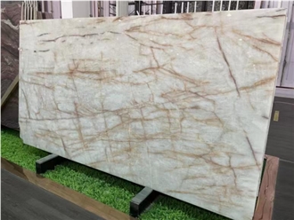 Polished Cristallo Gold Quartzite Slab And Tiles