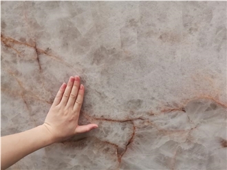 Polished Cristallo Gold Quartzite Slab And Tiles