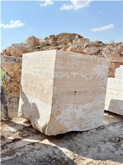 Turkey White Travertine M Blocks
