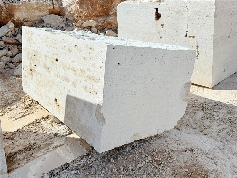 Turkey White Travertine M Blocks