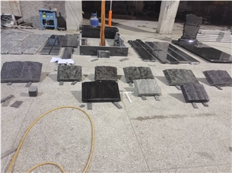 Black Granite Book Headstone