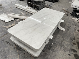 Carrara White Marble Engraved Tombstone