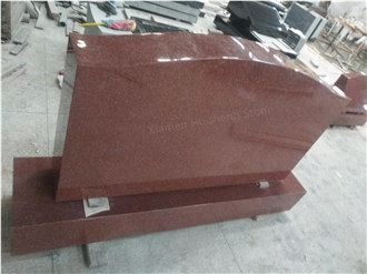 Imperial Red Angel Engraved Headstone