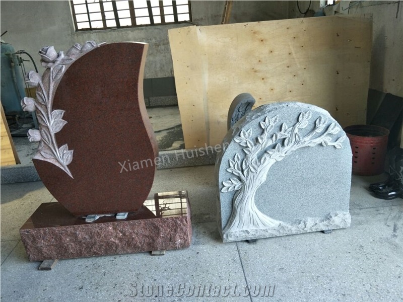 Imperial Red Granite Engraved  Gravestone