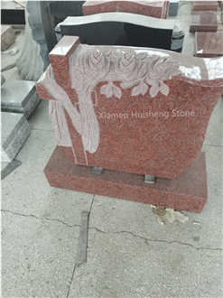 Imperial Red Granite Engraved  Gravestone