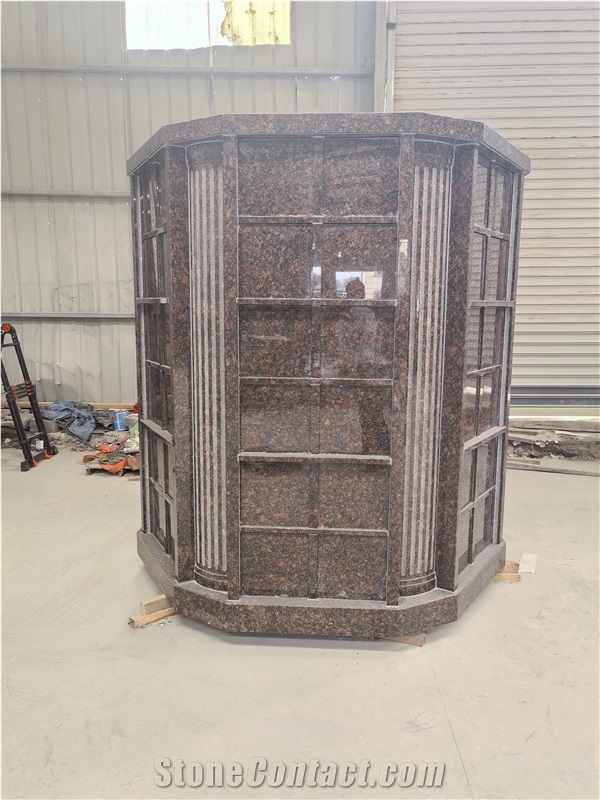 Pink And Black Granite Columbarium With 60 Niche