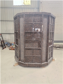 Pink And Black Granite Columbarium With 60 Niche
