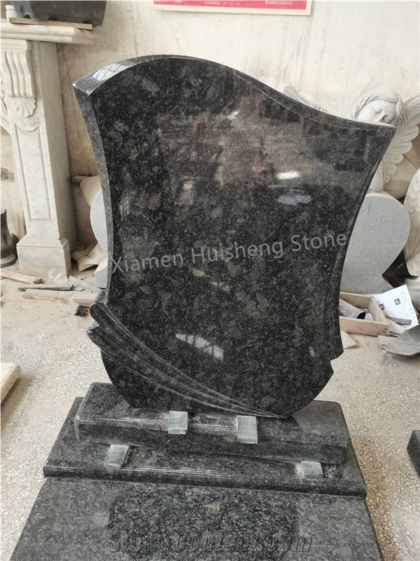 Steel Gray Granite Tree Engraved Tombstone