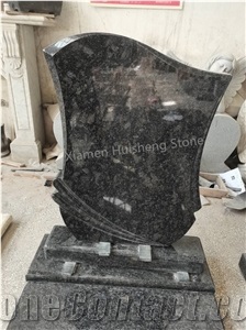 Steel Gray Granite Tree Engraved Tombstone