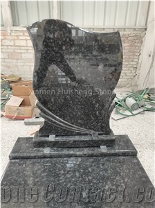 Steel Gray Granite Tree Engraved Tombstone