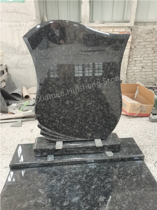 Steel Gray Granite Tree Engraved Tombstone