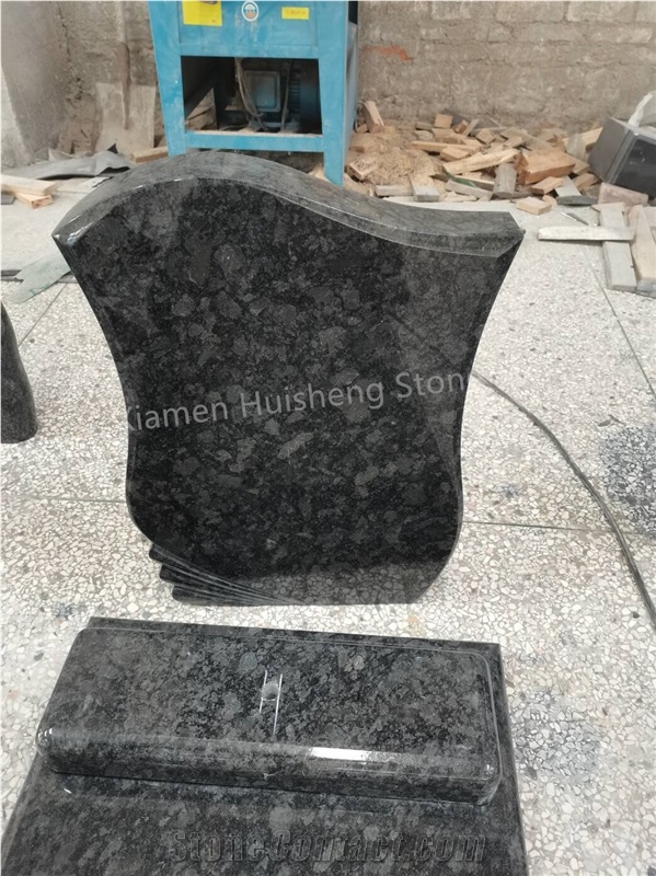 Steel Gray Granite Tree Engraved Tombstone