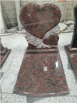 Tan Brown Granite Engraved Tombstone