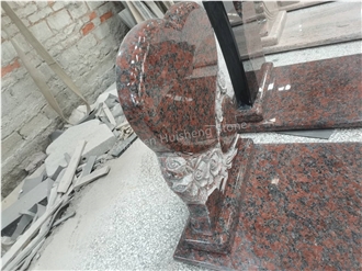 Tan Brown Granite Engraved Tombstone