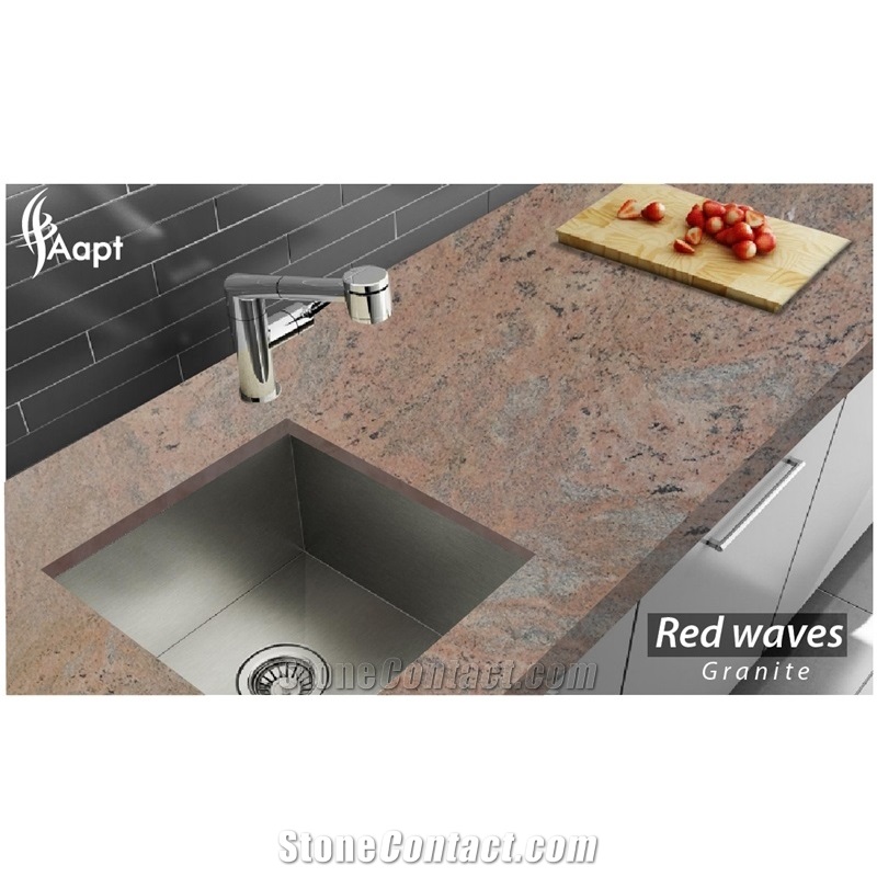 Red Waves Granite Kitchentops