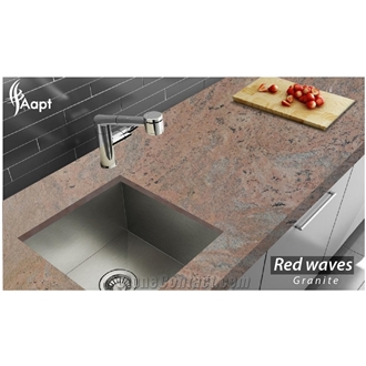 Red Waves Granite Kitchentops