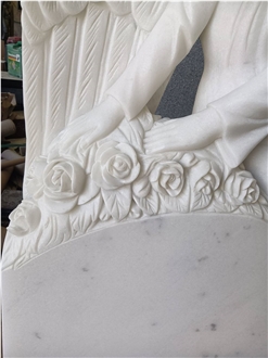 Customized Size Hunan White Marble Headstone Designs