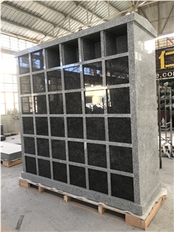 G633 Grey Granite Frame With Absolute Black Granite 72 Niches Square Columbariums