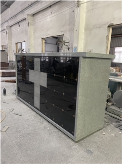 G633 Grey Granite Frame With Absolute Black Granite 72 Niches Square Columbariums