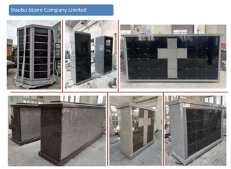 G633 Grey Granite Frame With Absolute Black Granite 72 Niches Square Columbariums