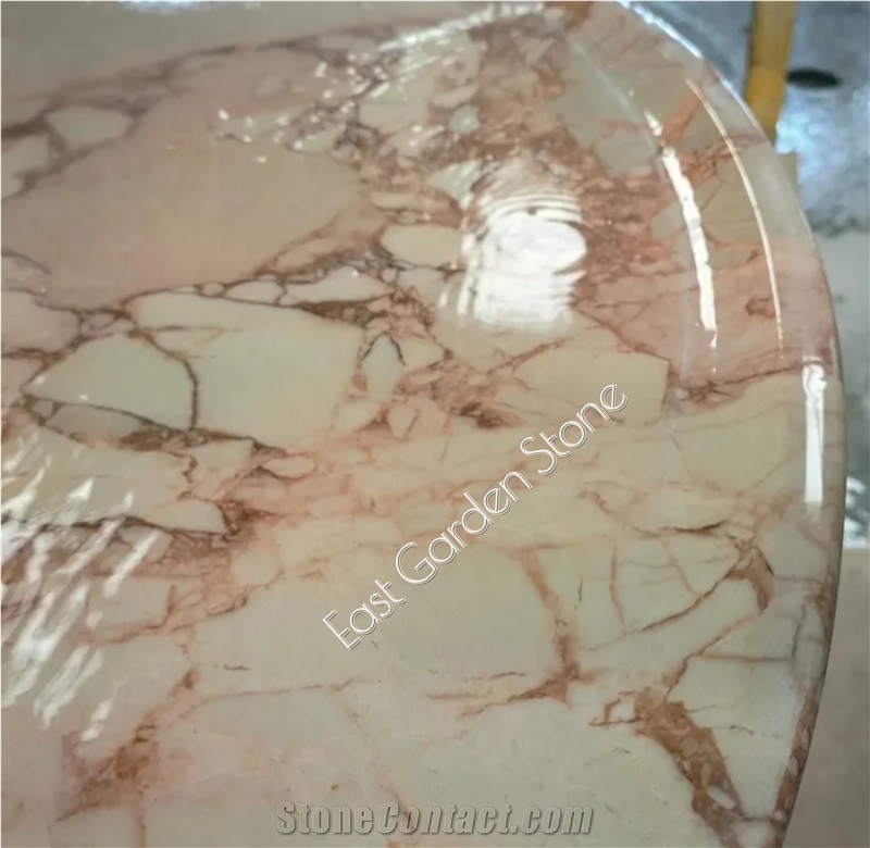 Big Drum Round Marble Coffee Table（Pearl Pink)