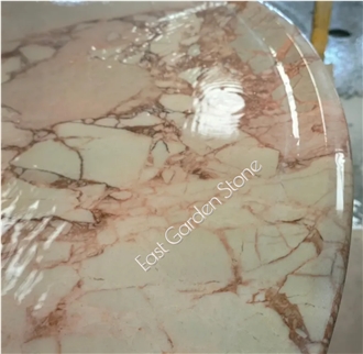 Big Drum Round Marble Coffee Table（Pearl Pink)
