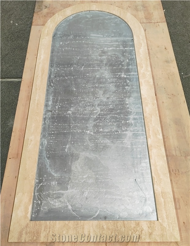 Big Size Light Travertine Mirror Frame