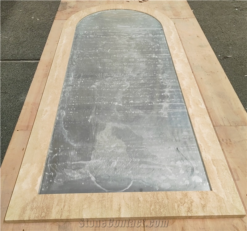 Big Size Light Travertine Mirror Frame