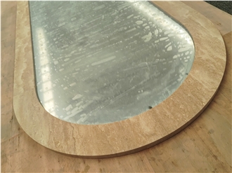 Big Size Light Travertine Mirror Frame