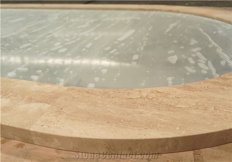 Big Size Light Travertine Mirror Frame