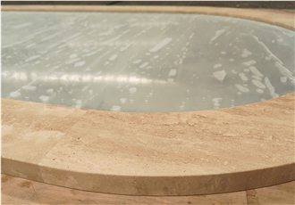 Big Size Light Travertine Mirror Frame