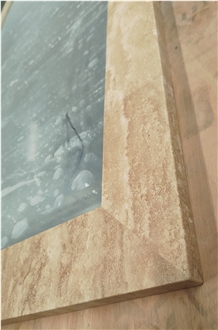 Big Size Light Travertine Mirror Frame
