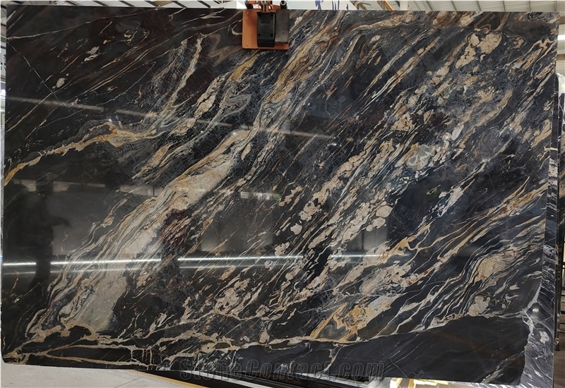 Golden Black Belvedere Quartzite Slabs For Table Top