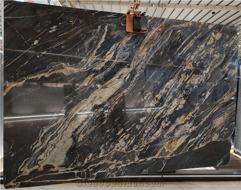 Golden Black Belvedere Quartzite Slabs For Table Top