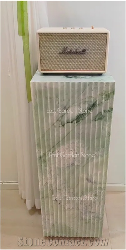 Twill Green Marble Plinth -Two Channeled Side