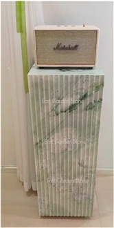 Twill Green Marble Plinth -Two Channeled Side