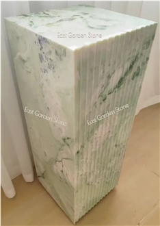 Twill Green Marble Plinth -Two Channeled Side