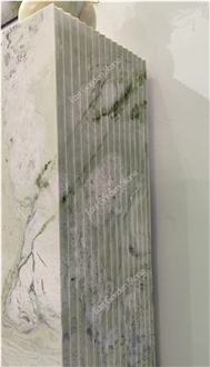 Twill Green Marble Plinth -Two Channeled Side