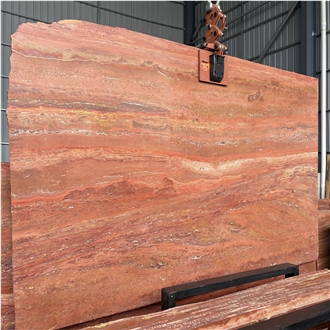 Red Travertine Slabs For Home Design