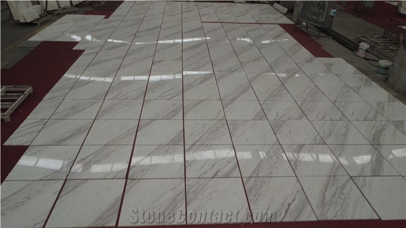 Volakas White Marble Tiles Floor Villa Building Project