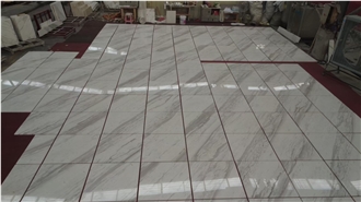 Volakas White Marble Tiles Floor Villa Building Project