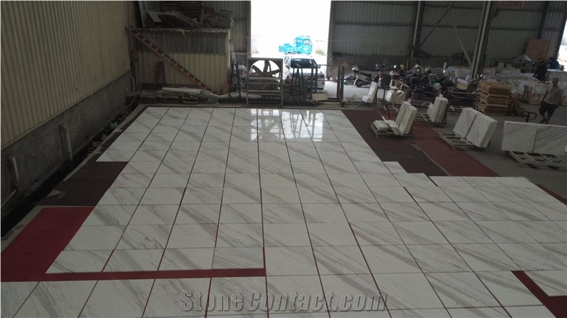 Volakas White Marble Tiles Floor Villa Building Project