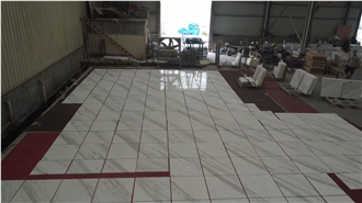 Volakas White Marble Tiles Floor Villa Building Project