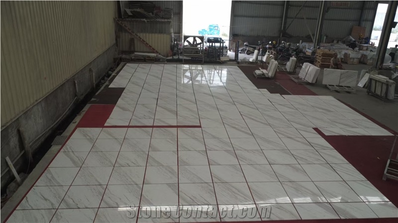 Volakas White Marble Tiles Floor Villa Building Project